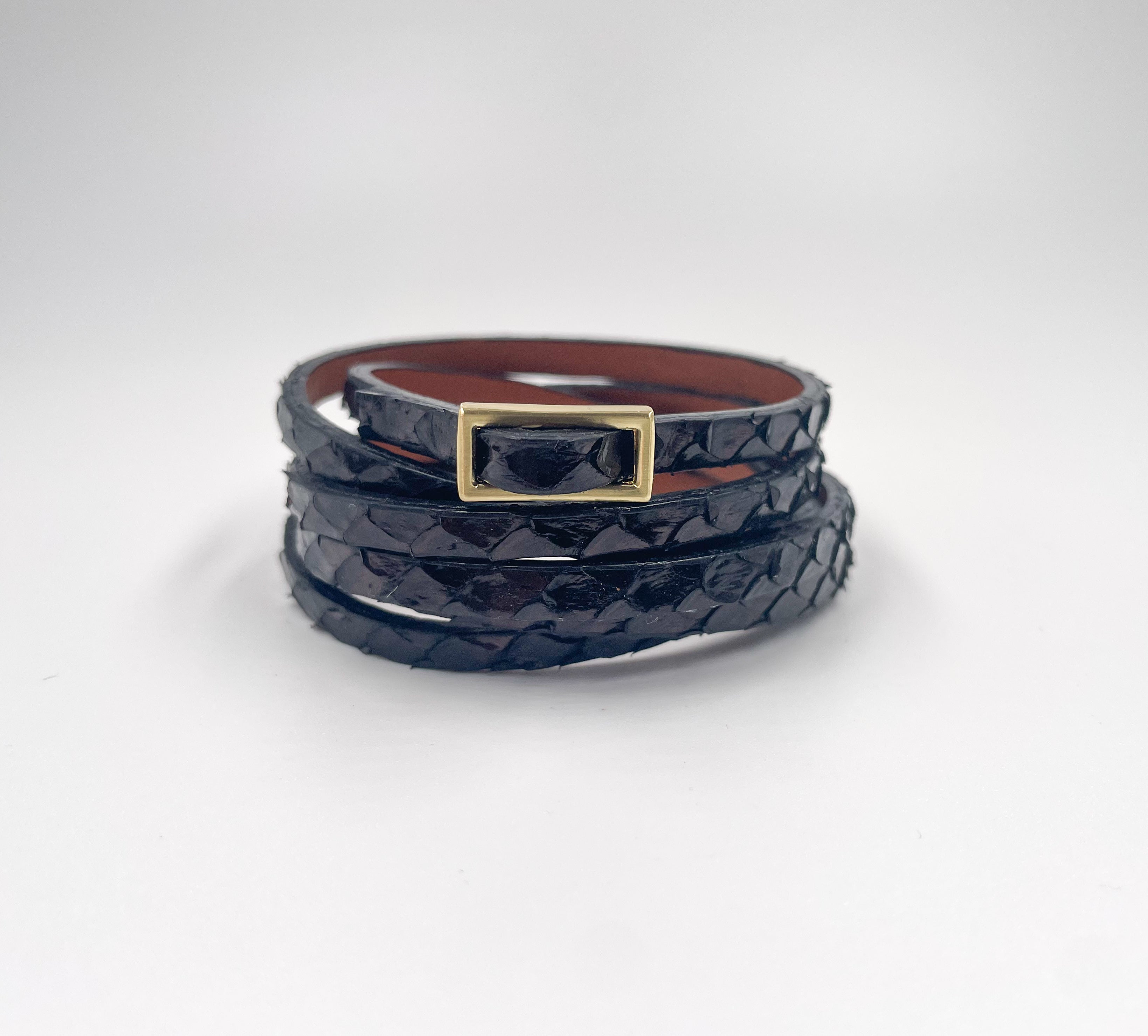 SALE Six Wrap Bracelet Black Anaconda – LeighElena