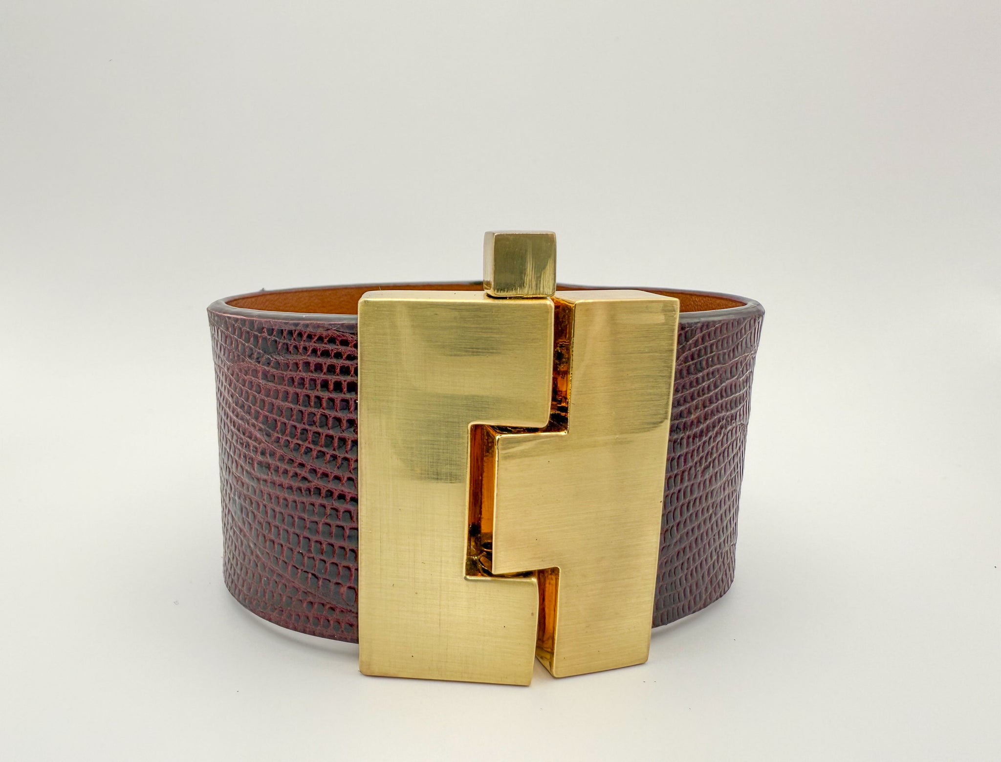 NEW Bordeaux Lizard Jigsaw Cuff