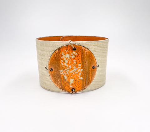 Fall leaves on Bone Lizard Narrow Enamel Cuff