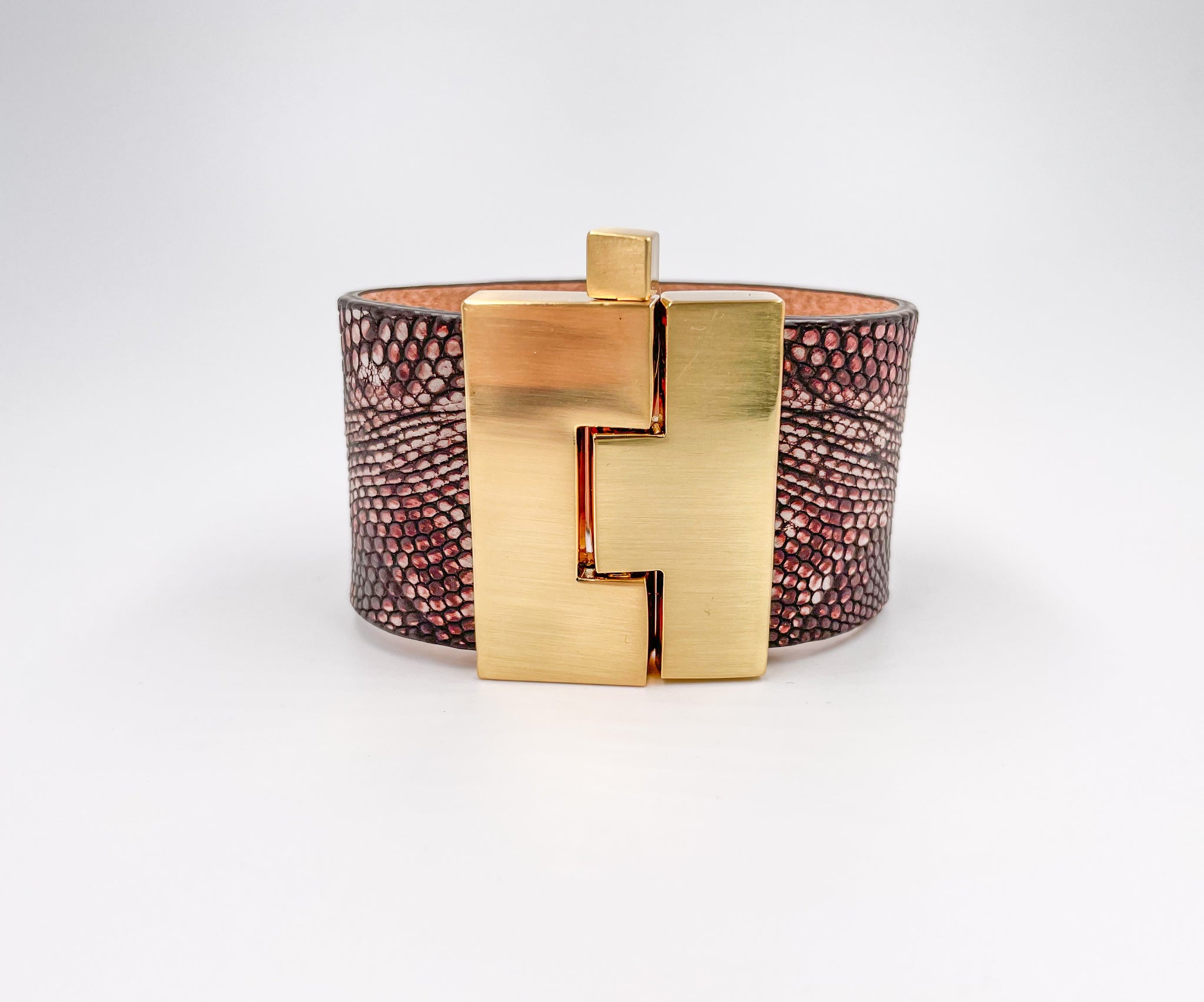 Aged Wine Lizard Jigsaw Cuff