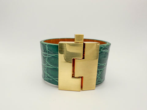NEW Evergreen Crocodile Wide Jigsaw Cuff