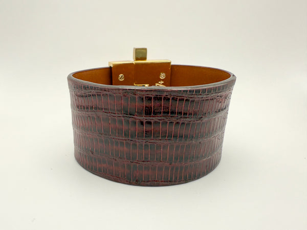 NEW Bordeaux Lizard Jigsaw Cuff