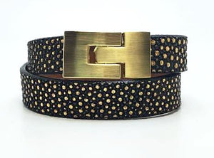 Double Jigsaw Bracelet Gold Hologram Stingray