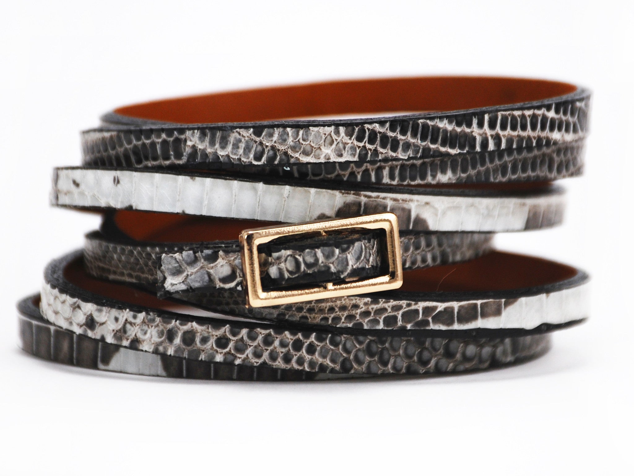 SALE Six Wrap Bracelet White Marked Lizard