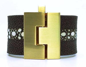 SALE Wide Chocolate Multi-Spine Stingray Jigsaw Cuff