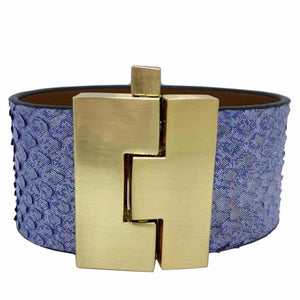 SALE Wide Azure Python Jigsaw Cuff – Leighelena