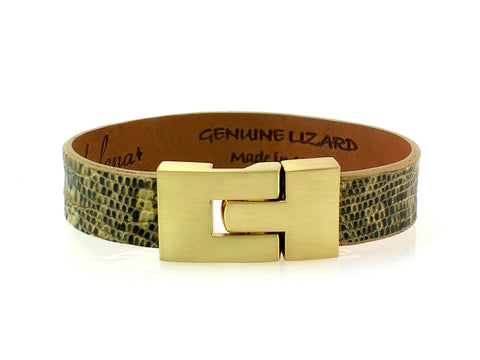 SALE Single Jigsaw Bracelet Beige Marked Lizard