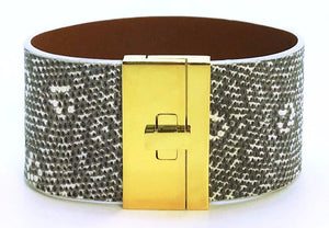 SALE Wide Turnlock Cuff Spotted Ring Lizard