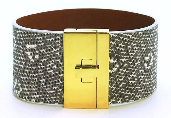 SALE Wide Turnlock Cuff Spotted Ring Lizard