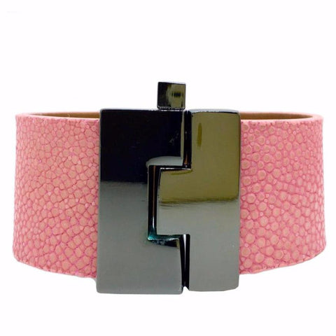 Wide Bubblegum Pink Stingray Jigsaw Cuff