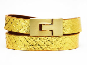 Double Jigsaw Bracelet 24 Karat Python