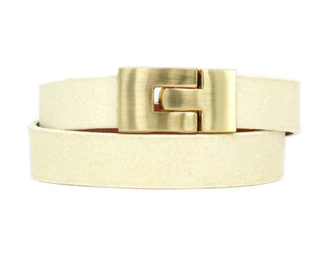 Double Jigsaw Bracelet Polished Ivory Stingray