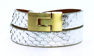 Double Jigsaw Bracelet Silver Python