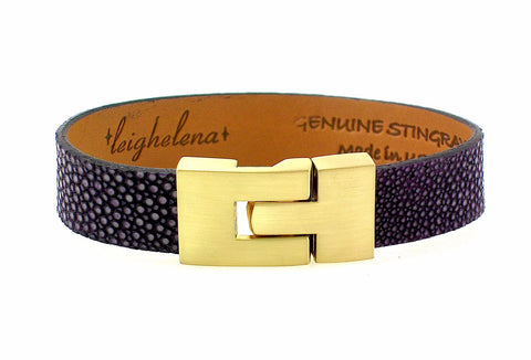 SALE Single Jigsaw Bracelet Eggplant Stingray