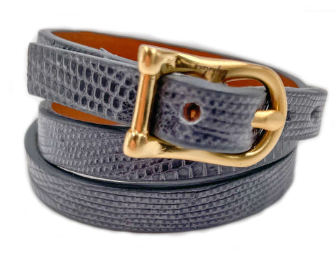 SALE Triple H Bar Bracelet Grey Lizard