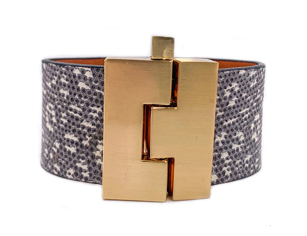 SALE Wide Ring Lizard Jigsaw Cuff