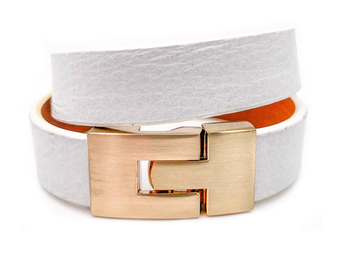 SALE Double Jigsaw Bracelet White Leather