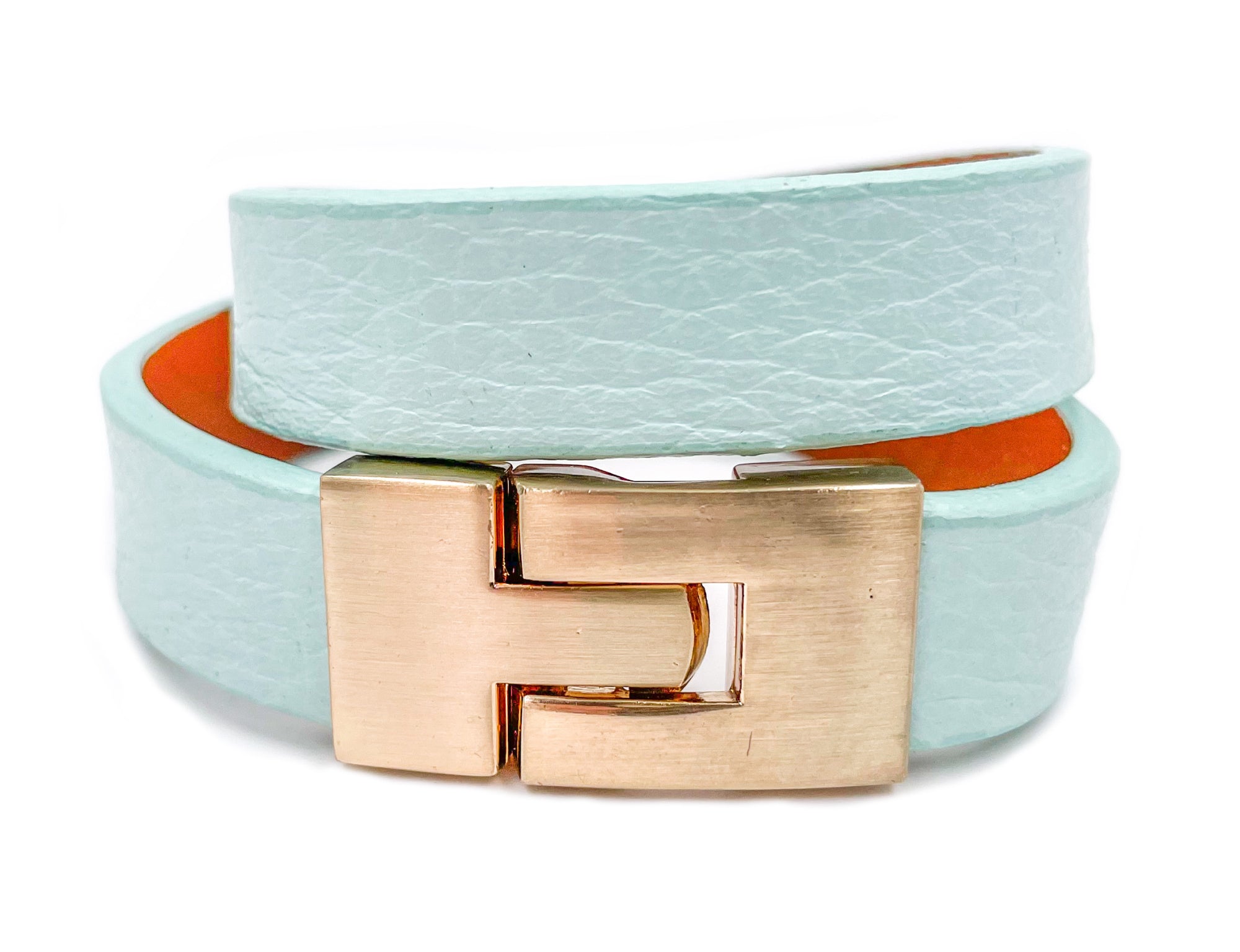 SALE Double Jigsaw Bracelet Seafoam Leather