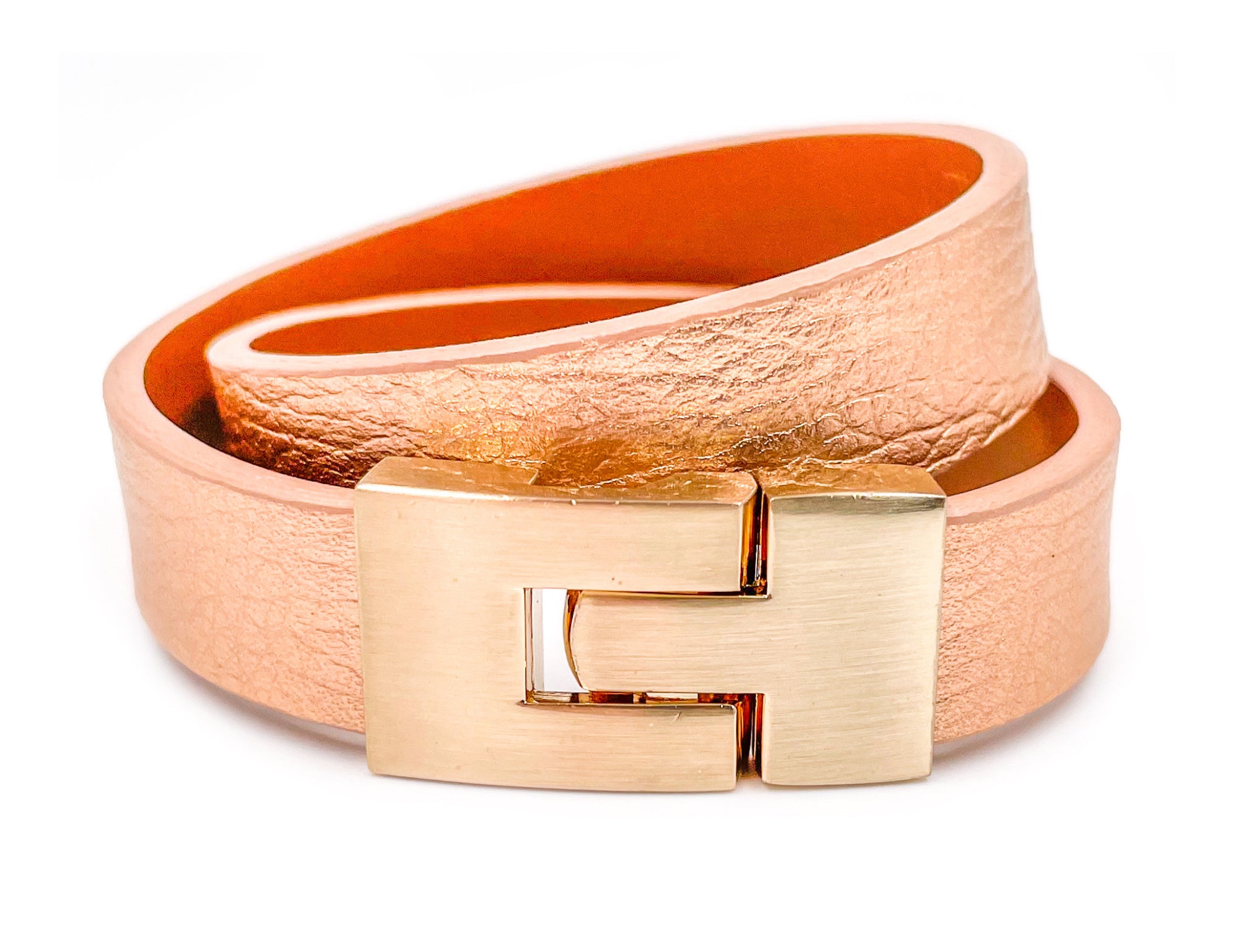 SALE Double Jigsaw Rose Gold Metallic Leather