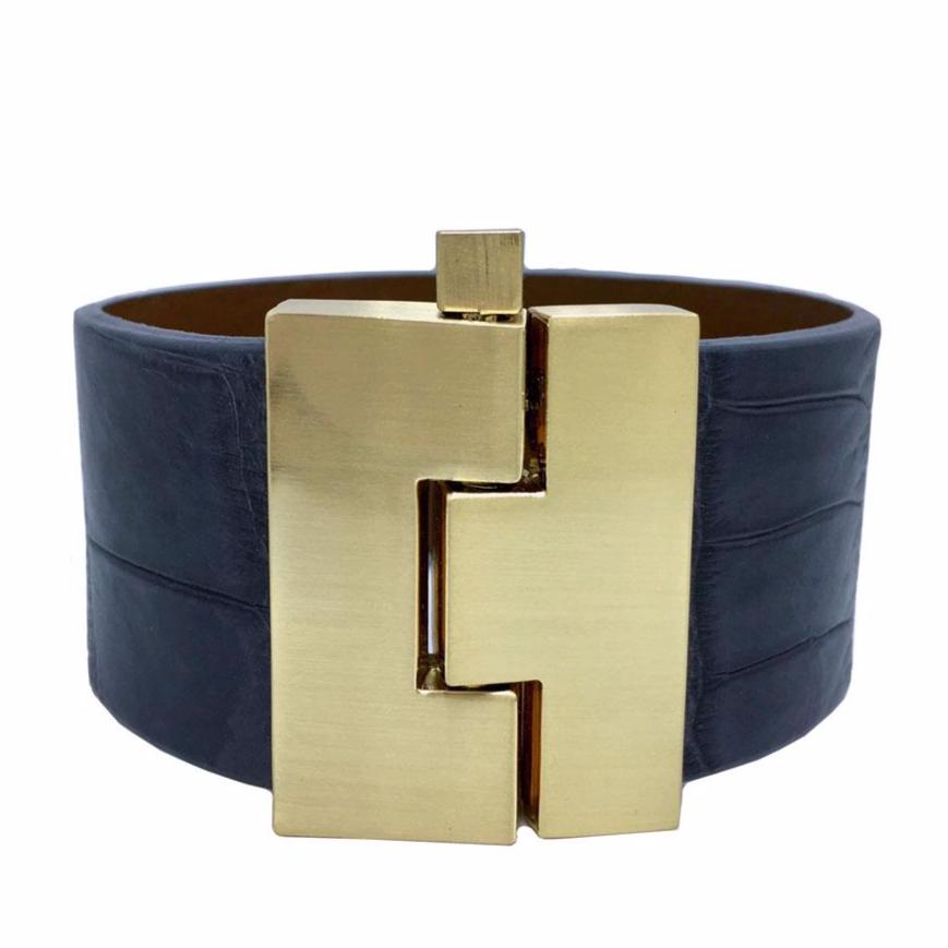 SALE Wide Rain Alligator Jigsaw Cuff