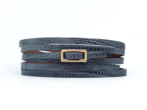 SALE Six Wrap Bracelet Grey Lizard