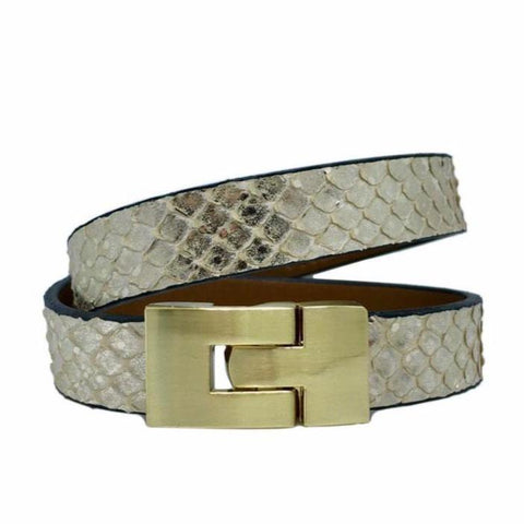 SALE Double Jigsaw Bracelet Soft Gold Python
