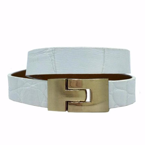 SALE Double Jigsaw Bracelet White Alligator