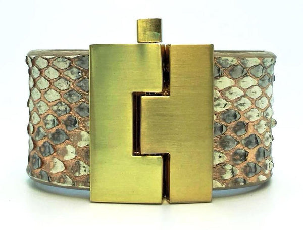 SALE Wide Cielo Python Jigsaw Cuff