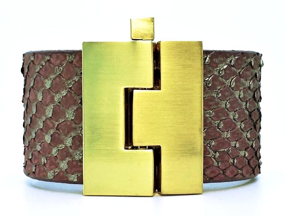 SALE Wide Canyon Python Jigsaw Cuff