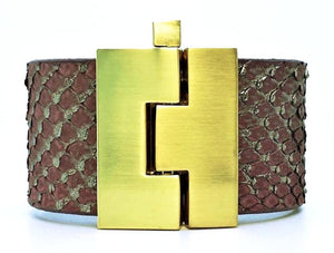 SALE Wide Canyon Python Jigsaw Cuff