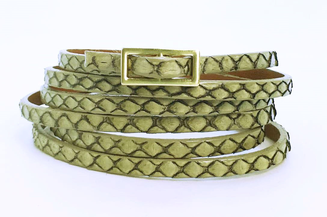 SALE Six Wrap Bracelet Antique Python